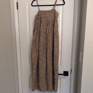 Brown Striped Maxi Dress